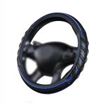 Flying Banner car Steering Wheel Cover Faux Leather Massage Universal fit 3D Honeycomb Hole Anti-Slip Sporty 15 Inches (Blue Black, 15 Inches)