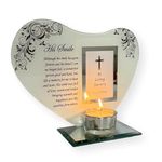 HIS SMILE GLASS MEMORIAL CANDLE HOLDER AND PHOTO FRAME | thinking of you gifts | Dad memorial gift | memory gifts for Pops, Father, Dad, Granddad, Grandfather