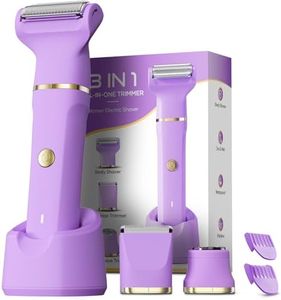 Bikini Trimmer for Women, 3 in 1 Electric Razors for Women, IPX7 Waterproof Wet Dry Body Shaver Pubic Hair Trimmer Facial Hair Remover with Ceramic Blade USB Recharge Dock Gift for Women