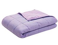 Satwip Cooling Weighted Blanket 15 lbs Cool Moire Jersey Bed Blanket Twin Size for Hot Sleeper with Soft Breathable Sanded, 48 x 72 inches, Purple