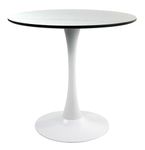 Inspirer Studio Tulip Style Round Mid-Century Modern Dining Table, White Marble Style Finish (Diameter 31.5")