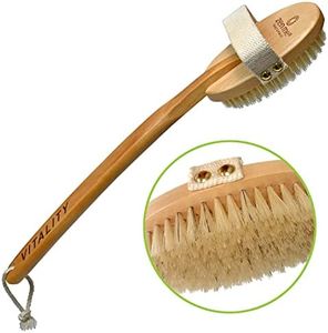 (1-Pack) - ZEN ME Dry Brushing Body Brush with Natural Bristles and Removable Handle to Improve Health and Beauty of Your Skin, Premium Dry Brush for Cellulite and Lymphatic Drainage