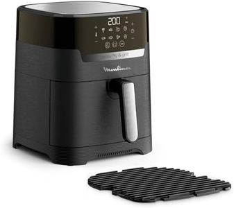 Moulinex Easy Fry & Grill Digital 2-en-1 Friteuse sans huile XL + gril, Capacité 4,2 L, Jusqu'à 6 personnes, 8 programmes, Température réglable, Timer, air fryer EZ505810, Noir