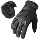 WTACTFUL Flexible Breathable Airsoft Gloves Mens Touch Screen Full Finger Gloves for Cycling Motorbike Riding Driving Racing Climbing Camping Hiking Black L