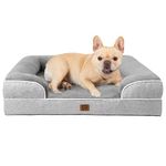 EHEYCIGA Memory Foam Orthopedic Medium Dog Bed with Sides, Waterproof Liner Dog Beds for Medium Dogs, Non-Slip Bottom and Egg-Crate Foam Small Dog Couch Bed with Washable Removable Cover