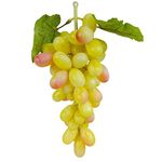 LOGRO Artificial Green Grapes with Leaves Plastic Fake Fruit Food Home, Car, Party Decor for Table Decoration(Pack of 1 Piece)