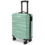 AVIO Wave Cabin Suitcase 55x40x20cm – Lightweight Hard Shell Cabin Luggage with 4 Double Spinner Wheels, Telescopic Handle & Organised Interior – Small Cabin Size Carry On Travel Suitcase
