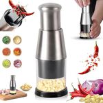 Zorzel Multifunctional Hand Pressed Garlic Chopper : Stainless Steel 304 Garlic Masher, Vegetable Chopper Dicer, Easy to Clean, 1 pc Manual Garlic Crusher for Onion, Ginger, Garlic, Pepper