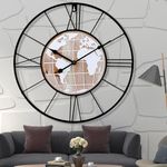 Wall Clocks for Living Room Decor Large Decorative Wall Clock Silent Non Ticking Battery Operated Quartz Clocks Keep-Accurate-Time Wall Clocks Battery Operated for Home Kitchen (24 Inch)…