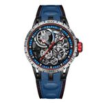 OBLVLO LM Automatic Watches Skeleton Dial Top Brand Luxury Wrist Watch Leather LM-YBB (LM-YBL)