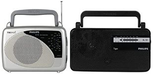 Philips Radio RL118/94 with FM Bands,200mW RMS soundoutput, Mains:230V AC/ 50 Hz, Built in rechargeable battery & RL191/94 with MW/FM Bands 180mW RMS Sound output Radio with Battery And External 3V DC