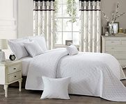 Householdfurnishing 3 piece Quilted Bedspread Comforter with Oxford Standard Pillow Shams (INS/White, King)