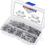 SPINBUZZ Safety Pins 4 Sizes Pack of 210 Nickle Plated Rust Resistant Steel Strong Quality Pins For Clothing, Arts & Crafts, Sewing and Pinning