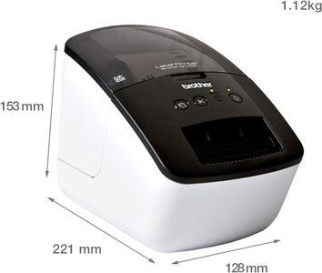 Brother QL-700 Desktop Label Maker – USB, 62mm Wide, Black Print