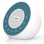 Reacher White Noise Sound Machine with 31 Soothing Sounds, 1/2/3H Auto-Off Timer, Adjustable Volume, Memory Function, Sleeping for Kids, Adults(White)