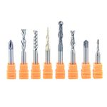 SpeTool 8Pcs Carbide CNC Router Bits Set 1/4 Inch Shank for Woodworking Detail Carving Trimming V Groove Engraving Slotting Mortise