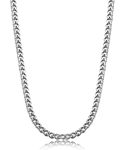 FIBO STEEL 3.5mm Stainless Steel Mens Womens Necklace Curb Link Chain, 30 inches