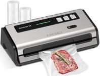 FRESKO Automatic Food Vacuum Sealer, 140 Watt Vacuum Sealer Machine with Double Heat Seal, Built-in Cutter & Bag Storage, Professional Vacuum Pack Machine for Sous Vide, Includes 2 Rolls Bags(V6)
