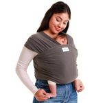 Sleepy Wrap Baby Carrier Newborn to Toddler - Hands-Free Baby Wrap Carrier - Stretchy Baby Wrap - Ergonomic Baby Wraps Carrier - Lightweight Baby Carrier Wrap 7-35 lbs / 3-15 kg (Dark Grey)