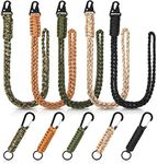 10 Pcs Paracord Lanyards Heavy Duty Neck Lanyards for ID Badges Braided Keychains Lanyards Necklace Keychain Lanyards Paracord Wrist Strap Keys Hook Whistles Camera Wallet Outdoor Activities