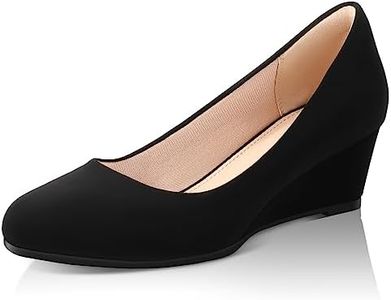 Ankis Wedges for Women, Black Women's Wedge Low Heel Closed Toe Women Pumps Comfortable Dress Shoes -2Inch