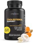 Livingood Daily Cholesterol Support - Supplement for Heart Health with Beta Glucans, Pine Sterol, CoQ10, and Garlic Root - Cardiovascular Health, LDL & Triglycerides - Vegan, 60 Capsules