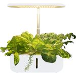 RoseFlower 10 Pods Smart Hydroponics Growing System Indoor Garden Planter, 14.2'' Height Adjustable Herb Garden with LED Grow Lights, Countertop Hydroponic Plant Growing System with 3.6L water tank