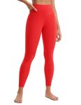 CRZ YOGA Butterluxe High Waisted Lounge Legging 25" - Workout Leggings for Women Buttery Soft Yoga Pants Deep Red Large