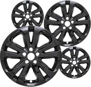 Fuel Rider Set of Four (4) 17 inch Gloss Black ABS Wheel Skins Impostors Wheel Covers Compatible with 2015-2017 Chrysler 200 Limited Wheels - Auto Tire Replacement Cap Cover