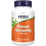 Now Foods, Panax Ginseng Extract, 500mg, 250 Vegan Capsules, Lab-Tested, Gluten Free, Soy Free, Vegetarian, Non-GMO