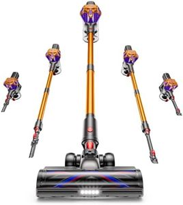 Zulyxio Cordless Vacuum Cleaner, 580W 50Kpa Powerful Stick Vacuum with 65 Mins Runtime,Anti-Tangle, Self-Standing, Rechargeable,Lightweight Vacuum Cleaners for Home Hardwood Floor Carpet Pet