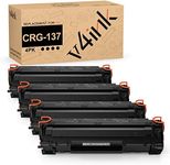 v4ink 4PK Compatible CRG137 Toner Cartridge Replacement for Canon 137 Black Toner Cartridge for Canon D570 MF232W MF236N MF242DW MF212W MF216N MF244DW LBP151DW MF210 MF220 MF230 MF240 Printer