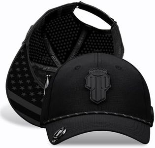 NJF Golf™ Hat Unisex Phantom PRO X Black, Adjustable Snapback USA Caps Golf Hat with Tee Holder, Breathable Golfing Hats, Includes 3 Tees and 1 Marker, Quick-Dry Moisture-Wicking Design