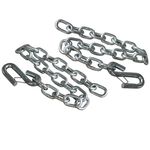 AMZSpeed Towing Trailer Safety Chain 1/4" x 24" w/ 2 Safety Latch S-Hook Grade for Boat Trailer Parts