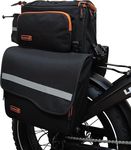 LUMART Bike Rear Rack Bag and Double Bike Panniers Bag for ebikes Rear rack bag motorcycle, 35L Storage Luggage Shoulder Strap Rainproof Cover Fit Most Bicycle Racks, Width Less Than 6.5″ Bike Rack