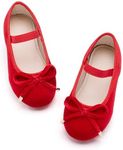 ESTINE Mary Jane Flats for Little Kids Toddler Baby Girls Dress Princess Ballet Shoes(E376-Red,Toddler 9M)