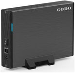 GODO USB 3.0 to 3.5 Inch Hard Drive Enclosure, Vertical External Hard Drive Docking with Stand for 3.5 inch SATA HDD SSD, Aluminum Alloy Drive Case Support Up to 18TB with UASP,Power Adapter