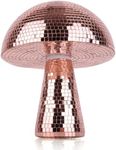 Yeehlmer Creative Mushroom Disco Ball for Party,Table Decor Mirror Retro Handmade Disco Ball Mushroom Shape Home Art Decorations,Bar Ornaments(Rose Gold,L(8.3''))