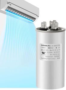 SARABURU CBB65 Capacitor 60+5 µF ±5% 370V/440V for AC, 60/5 MFD Dual Run Start Round AC Capacitor for HVAC or Air Conditioner or Compressor Fan or Condenser Straight or Heat Pump