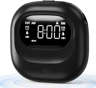 Roxicosly Vibrating Alarm Clock Under Pillow,Portable Travel Alarm Clocks Battery Powered,Digital Loud Alarm Clock with 3 Vibrating & Wake-up Modes,Dual Alarm,Snooze,DST,Weekday/Weekend (Black)