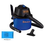 Koblenz WD-2L Portable Wet-Dry Vacuum, 2.0 Gallon/2.0HP Compact Lightweight, Blue+Black 5 Year Warranty