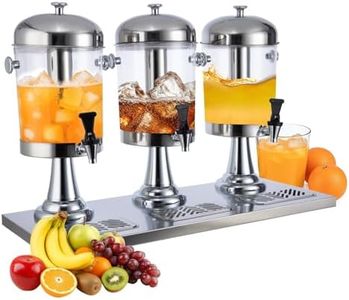 WELKOR 6.34 Gallon Beverage Dispenser,Stainless Steel Drink Dispensers, Juice Dispenser with Ice Core, Leak-proof Spigot and Detachable Drip Tray for Parties, Weddings (SILVER)
