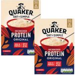 Protein Porridge Bundle With Quaker Oat So Simple Protein Original Porridge Sachets 8x38g Bags, 302g Box (2 Pack)