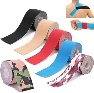 6 Packs Waterproof Kinesiology Tape, Latex Free Athletic Tape for Muscle Pain Relief and Joint Support, and Injury Recovery, Original Elastic Premium Athletic Tape (5CM×5M)