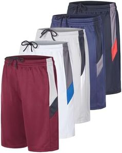 5 Pack Boys Shorts Baseball Kids Athletic Basketball Soccer Girls Summer Running Activewear Lacrosse Teen Mesh Ropa Niño Track, 16-18