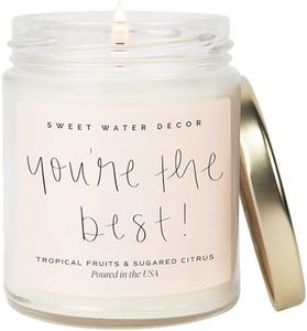 Sweet Water Decor You're The Best Candle | Tropical Fruit and Sugared Orange, Summer Scented Soy Wax Candle for Home | 9oz Clear Jar, 40 Hour Burn Time, Made in The USA
