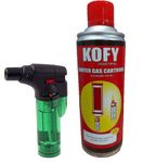 KOFY Plastic Jet Flame Lighter With Gas Can 500 Ml (Multicolour)