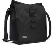 BUILT Crosstown Stain Resistant Insulated Lunch Bag with Adjustable Shoulder Strap Black LBM02-BLK