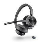 Poly Voyager 4320 UC Wireless Headset (Plantronics) - Stereo Headphones w/Noise-Canceling Boom Mic - Connect PC/Mac/Mobile via Bluetooth - Works w/Teams, Zoom, & More - Amazon Exclusive