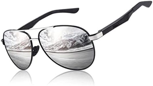 CGID Lunettes de soleil Homme polarisées Pilote, Al-Mg Monture en Métal Aviateur Protection UV400